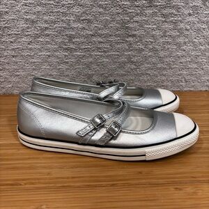 Converse All Star Dainty Mary Jane Strap Shoes - Silver (A12201C) Sz 10 NEW